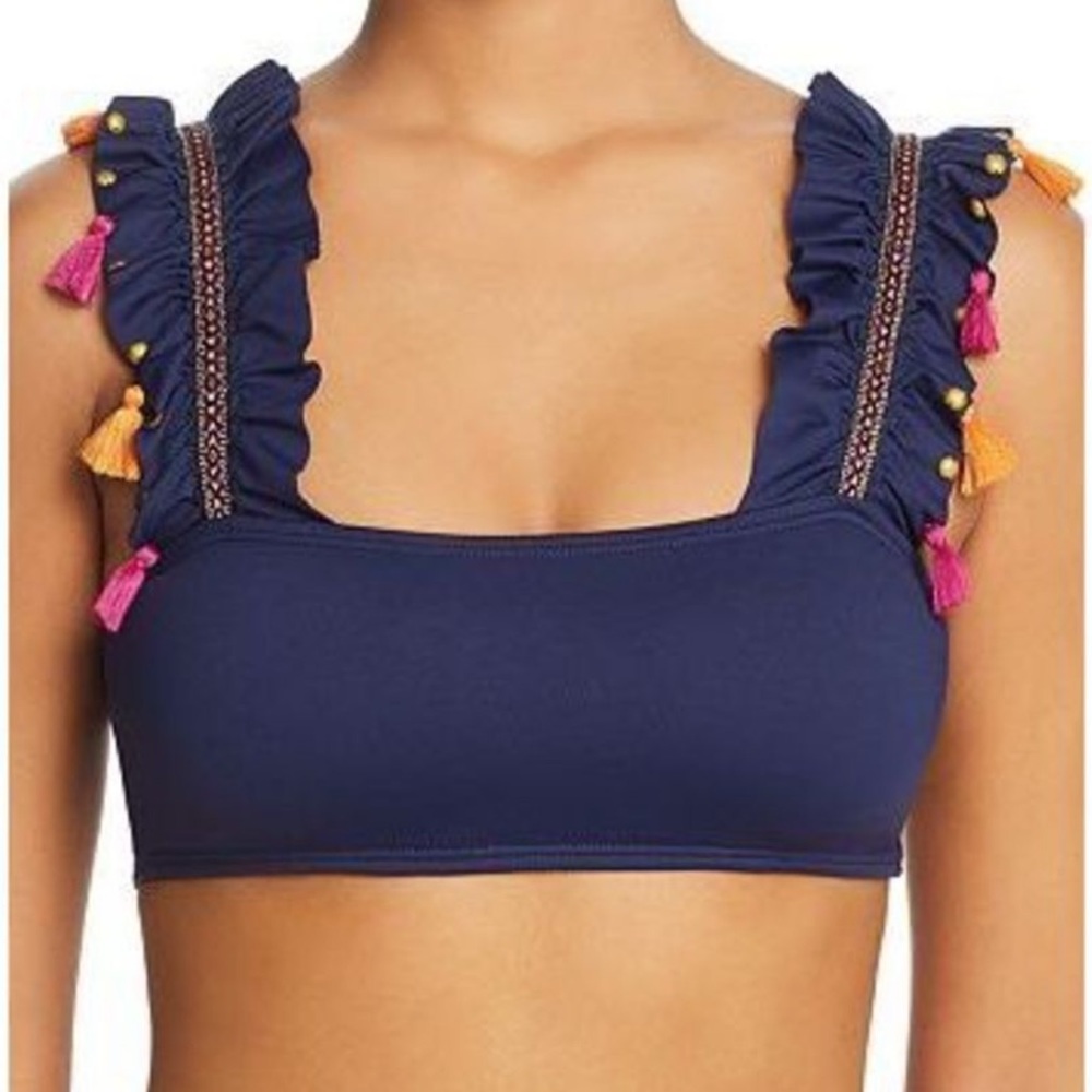 OndadeMar Dreambay Embellished Ruffle Bikini Top